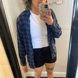 Blue and black flannel